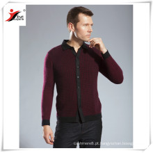 2016 moda masculina cashmere tricô polo